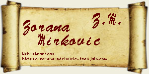 Zorana Mirković vizit kartica